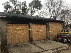 Board Up Secure Structure Garage Fire